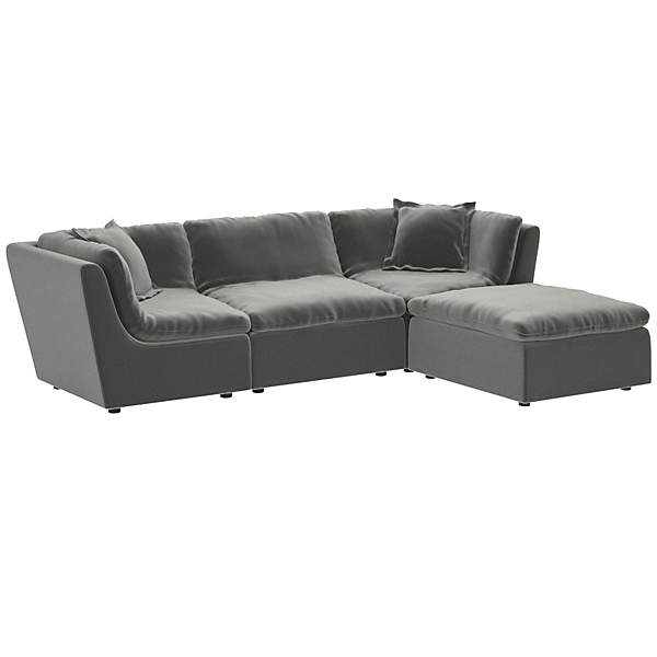 Turn 4 Piece Sectional Sofa Dale Dark, Grey Leather Sectional Couch Canada