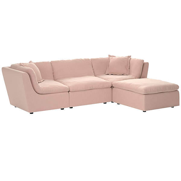 Turn 4 Piece Sectional Sofa Dale Blush, Leather Sofa With Chaise Canada