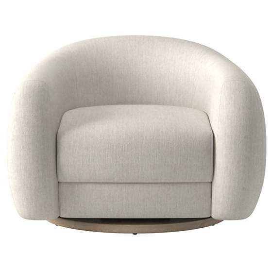 Laszlo Swivel Chair Nomad Snow by Ross Cassidy