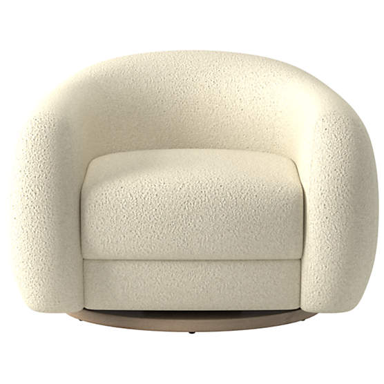 Laszlo Swivel Chair Bloce Cream by Ross Cassidy