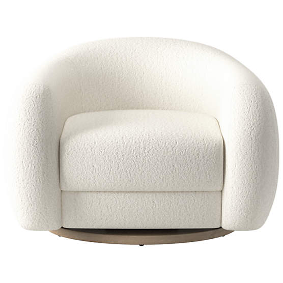 Laszlo Swivel Chair Wooly Sand by Ross Cassidy