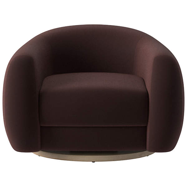 Cb2 leather swivel on sale chair