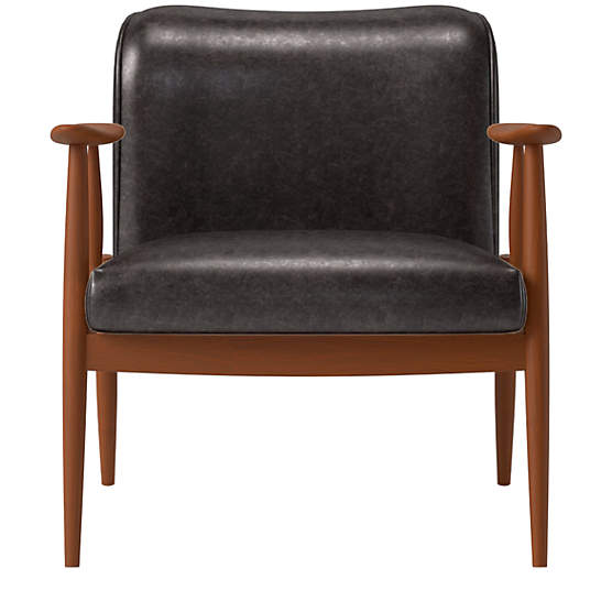 Troubadour Bello Black Leather Wood Frame Chair