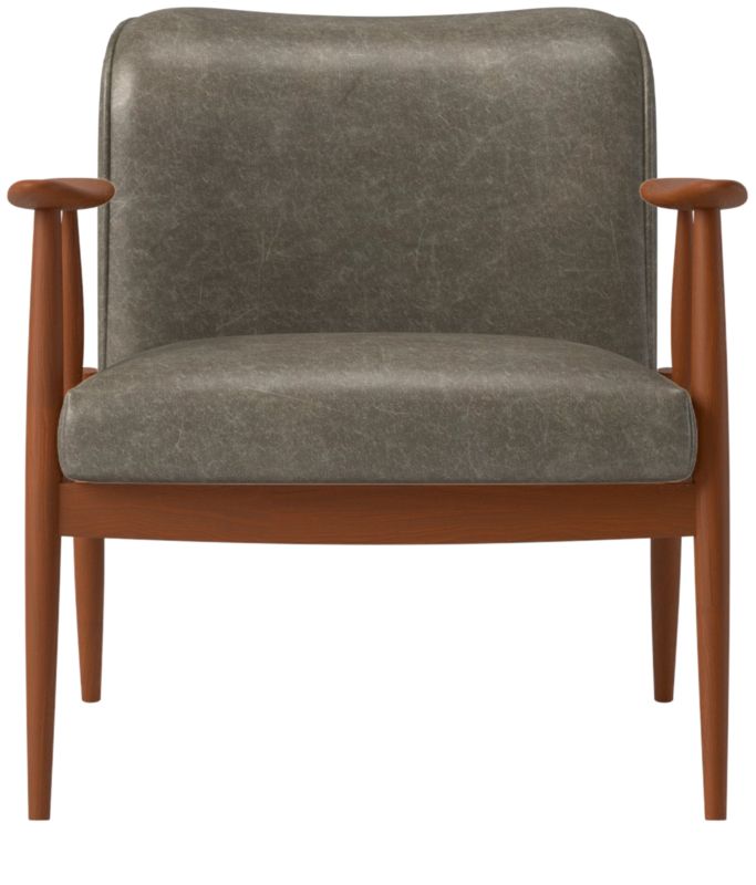 Troubadour Bello Black Leather Wood Frame Chair CB2