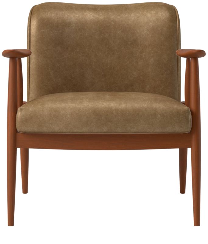 Troubadour Bello Saddle Leather Wood Frame Chair - image 0 of 9