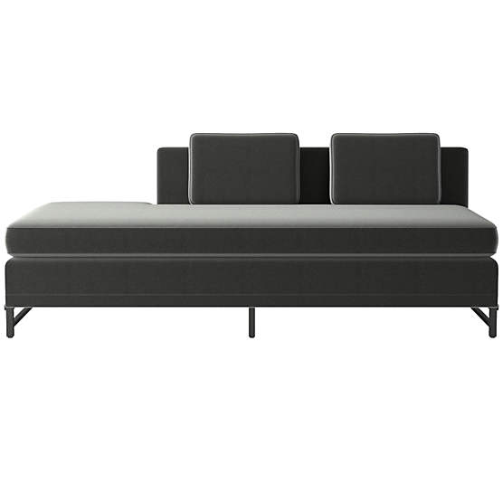 Metric Left Half-Back Armless Sofa Model 8046 Dale Dark Grey by Paul McCobb