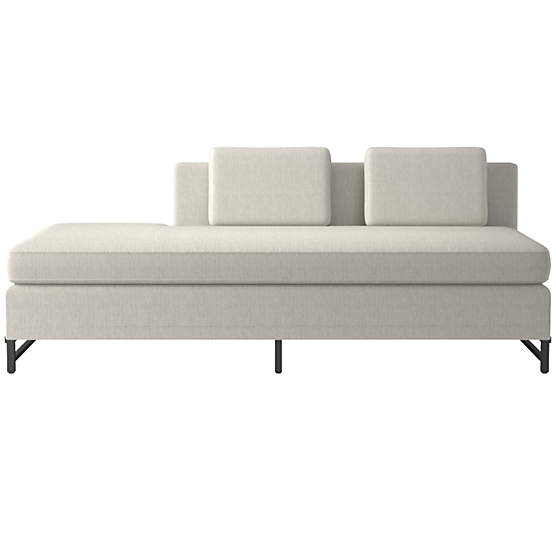 Metric Left Half-Back Armless Sofa Model 8046 Nomad Snow by Paul McCobb