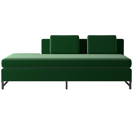 Metric Left Half-Back Armless Sofa Model 8046 Luca Emerald by Paul McCobb