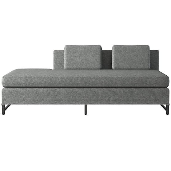 Metric Left Half-Back Armless Sofa Model 8046 Hatch Charcoal by Paul McCobb