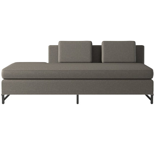 Metric Left Half-Back Armless Sofa Model 8046 Angel Pewter by Paul McCobb