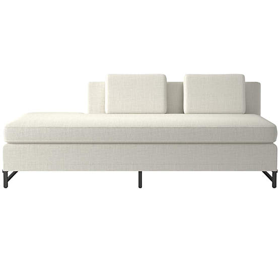 Metric Left Half-Back Armless Sofa Model 8046 Lindy Snow by Paul McCobb