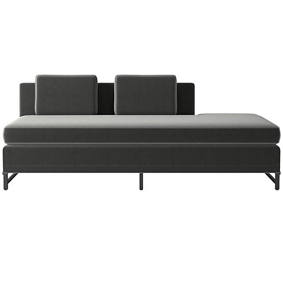 Metric Right Half-Back Armless Sofa Model 8046 Dale Dark Grey by Paul McCobb