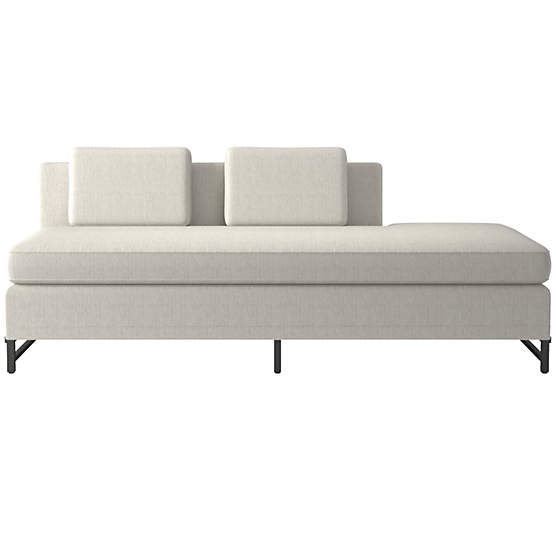 Metric Right Half-Back Armless Sofa Model 8046 Nomad Snow by Paul McCobb