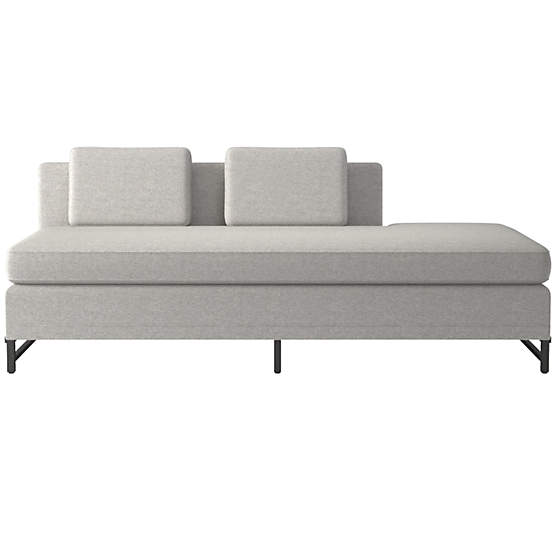 Metric Right Half-Back Armless Sofa Model 8046 Hatch Platinum by Paul McCobb