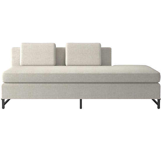 Metric Right HalfBack Armless Sofa Model 8046 Hatch Charcoal by Paul