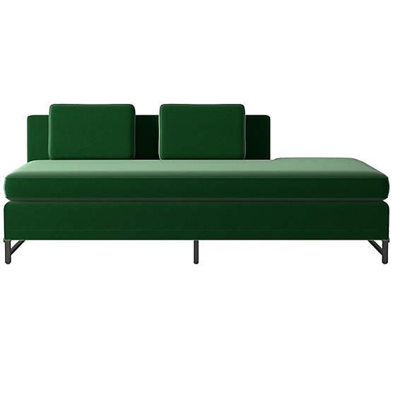 Metric Right Half-Back Armless Sofa Model 8046 Luca Emerald by Paul McCobb