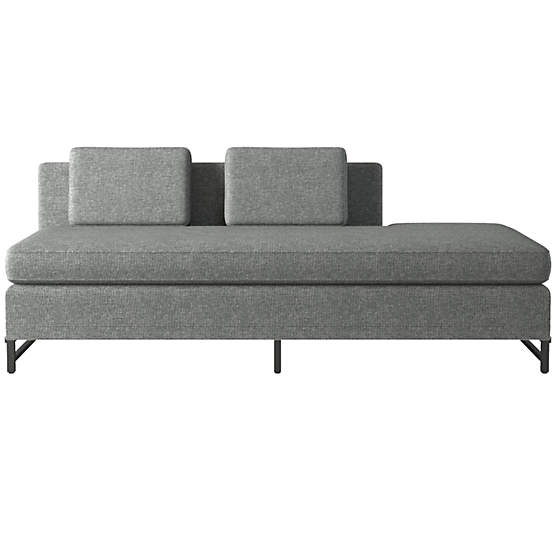 Metric Right Half-Back Armless Sofa Model 8046 Hatch Charcoal by Paul McCobb