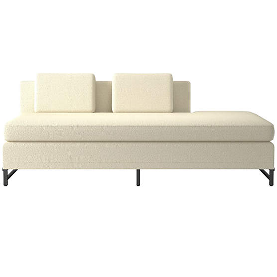 Metric Right Half-Back Armless Sofa Model 8046 Bloce Cream by Paul McCobb