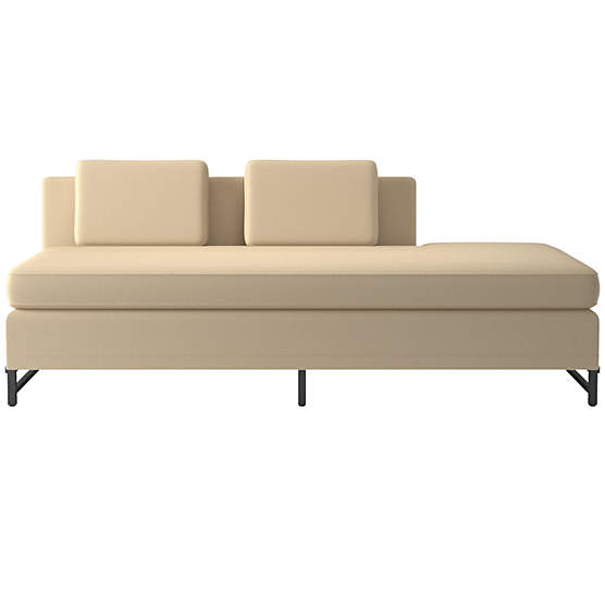 Metric Right Half-Back Armless Sofa Model 8046 Biba Parchment by Paul McCobb