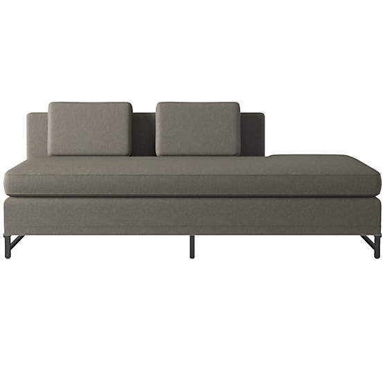 Metric Right Half-Back Armless Sofa Model 8046 Angel Pewter by Paul McCobb