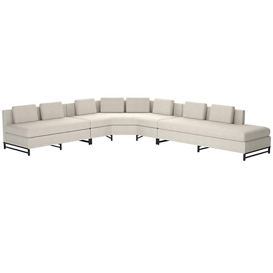 Metric Right Armless 3-Piece Sectional Sofa Deauville Dune by Paul McCobb