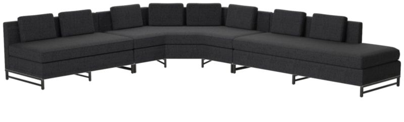 Metric Right Armless 3-Piece Sectional Sofa Bloce Noir by Paul McCobb - image 0 of 8