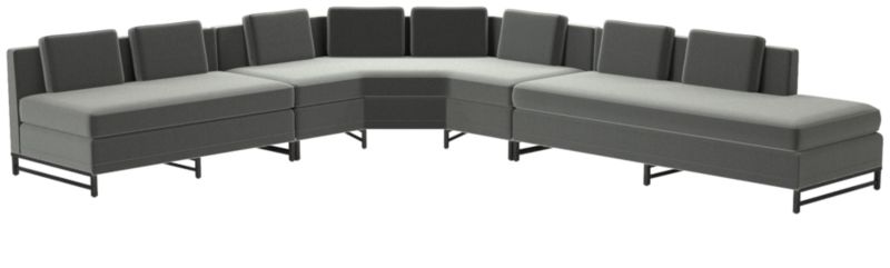 Metric Right Armless 3-Piece Sectional Sofa Dale Grey by Paul McCobb - image 0 of 8