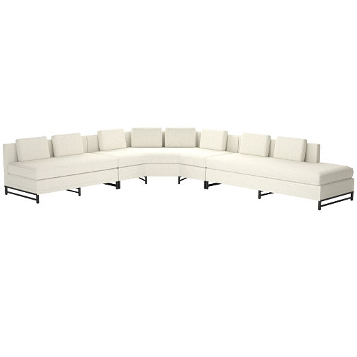 Metric Right Armless 3-Piece Sectional Sofa Lindy Snow by Paul McCobb