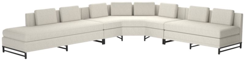 Metric Left Armless 3-Piece Sectional Sofa Nomad Snow by Paul McCobb - image 0 of 9