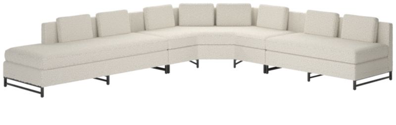 Metric Left Armless 3-Piece Sectional Sofa Bloce Grey by Paul McCobb - image 0 of 9