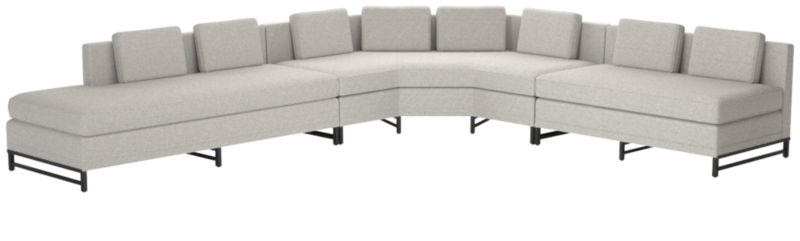 Metric Left Armless 3-Piece Sectional Sofa Hatch Platinum by Paul McCobb - image 0 of 9