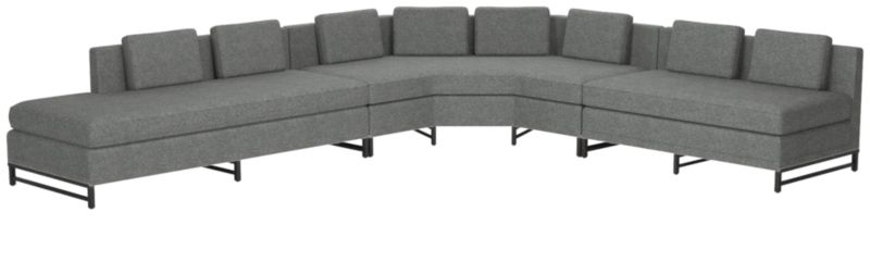 Metric Left Armless 3-Piece Sectional Sofa Hatch Charcoal by Paul McCobb - image 0 of 9