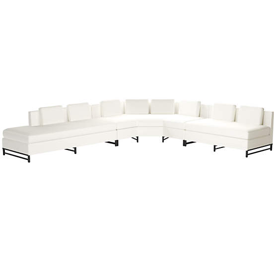 Metric Left Armless 3-Piece Sectional Sofa Dream Pina Colada by Paul McCobb