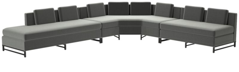 Metric Left Armless 3-Piece Sectional Sofa Dale Grey by Paul McCobb - image 0 of 9