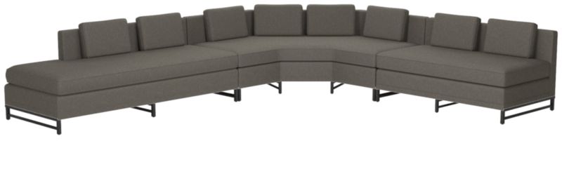 Metric Left Armless 3-Piece Sectional Sofa Angel Pewter by Paul McCobb - image 0 of 9