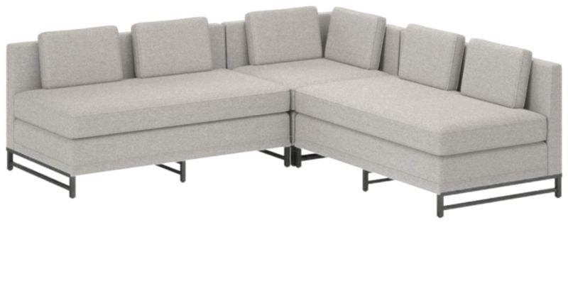 Metric 3-Piece Sectional Sofa with Loveseat Hatch Platinum by Paul McCobb - image 0 of 3