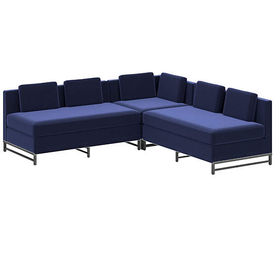 Metric 3-Piece Sectional Sofa with Loveseat Luca Eclipse by Paul McCobb