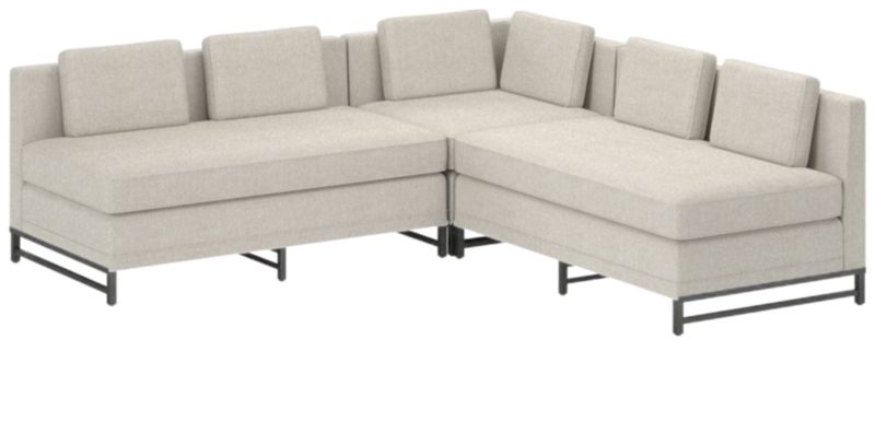 Metric 3-Piece Sectional Sofa with Loveseat Deauville Dune by Paul McCobb - image 0 of 3