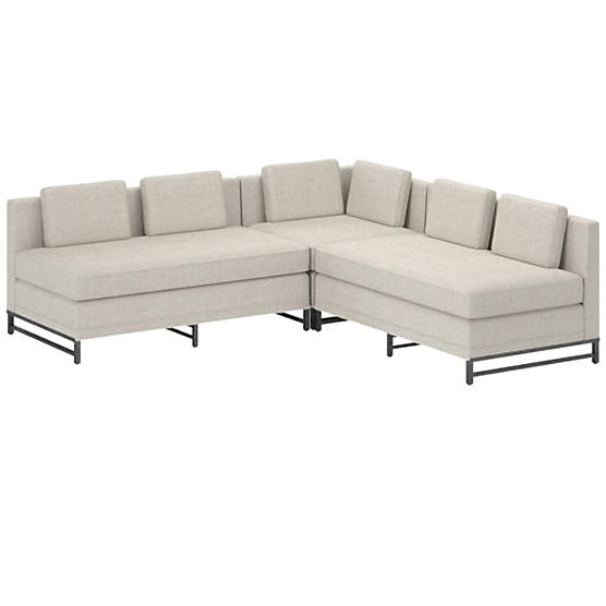 Metric 3-Piece Sectional Sofa with Loveseat Deauville Dune by Paul McCobb