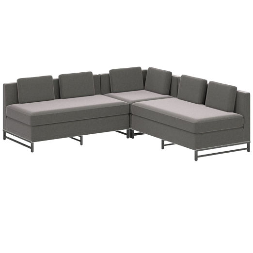 Metric 3-Piece Sectional Sofa with Loveseat Luca Storm by Paul McCobb