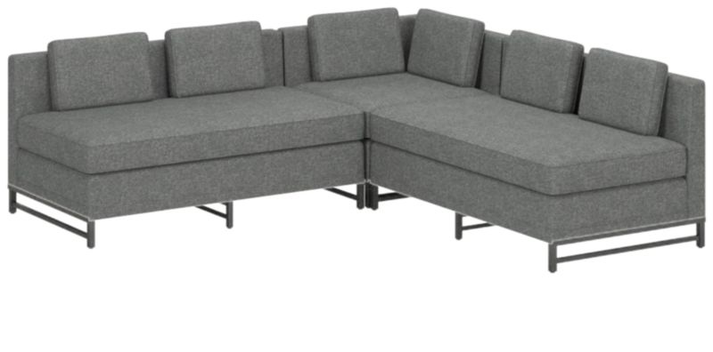 Metric 3-Piece Sectional Sofa with Loveseat Hatch Charcoal by Paul McCobb - image 0 of 3