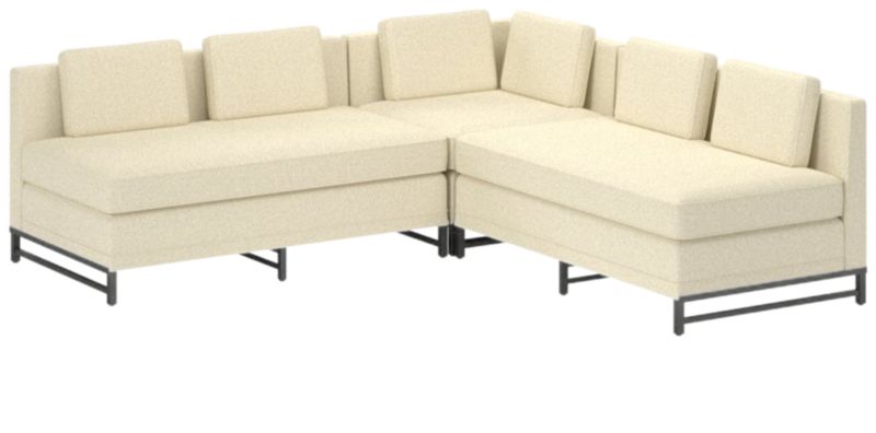 Metric 3-Piece Sectional Sofa with Loveseat Bloce Cream by Paul McCobb - image 0 of 3