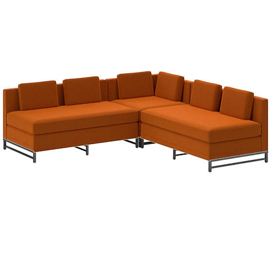 Metric 3-Piece Sectional Sofa with Loveseat Luca Russet by Paul McCobb