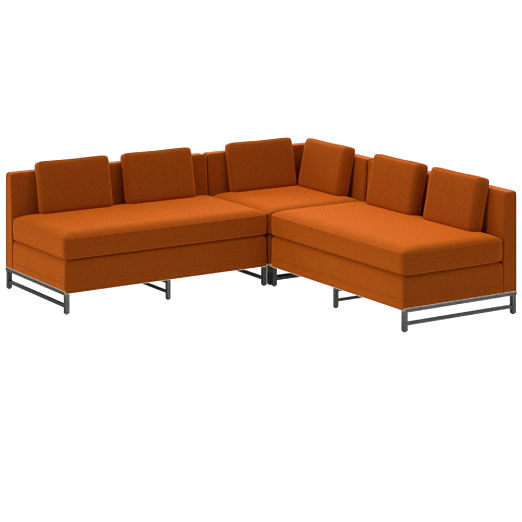 Metric 3-Piece Sectional Sofa with Loveseat Luca Russet by Paul McCobb