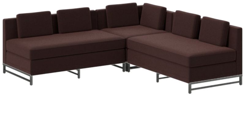 Metric 3-Piece Sectional Sofa with Loveseat Luca Espresso by Paul McCobb - image 0 of 3