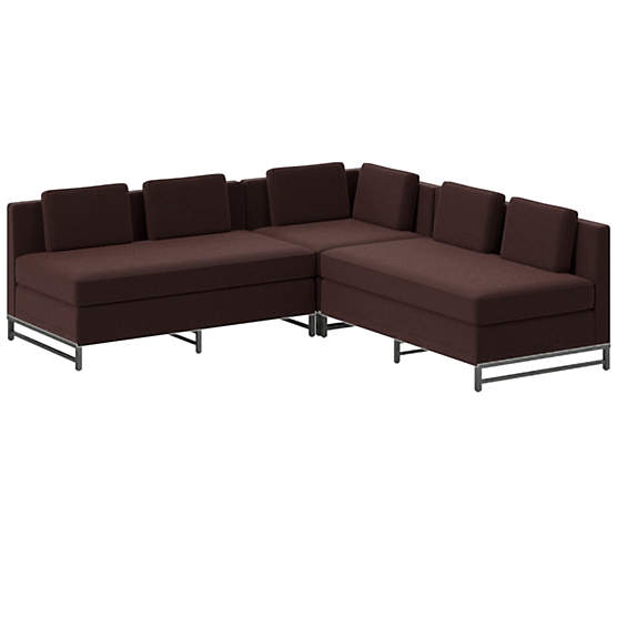 Metric 3-Piece Sectional Sofa with Loveseat Luca Espresso by Paul McCobb