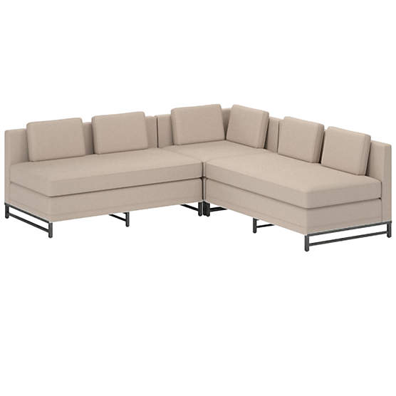 Metric 3-Piece Sectional Sofa with Loveseat Luca Bone by Paul McCobb