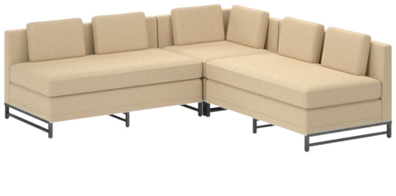 Metric 3-Piece Sectional Sofa with Loveseat Biba Parchment by Paul McCobb - image 0 of 3