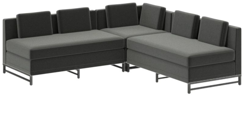 Metric 3-Piece Sectional Sofa with Loveseat Dale Dark Grey by Paul McCobb - image 0 of 3