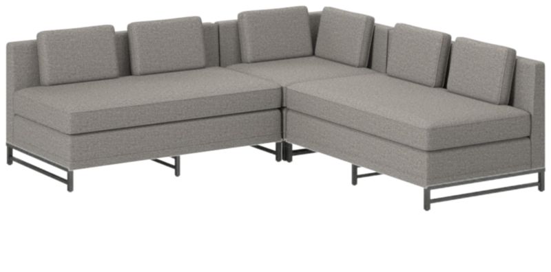 Metric 3-Piece Sectional Sofa with Loveseat Taylor Felt Grey by Paul McCobb - image 0 of 3